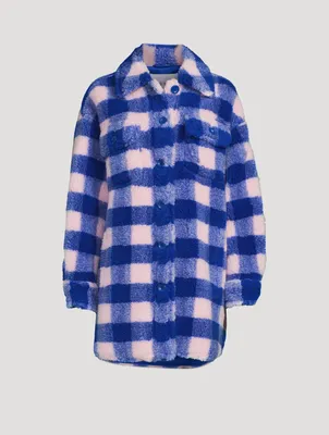 Sabi Faux Fur Jacket Check Print