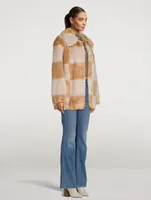 Nani Faux Fur Coat Check Print