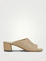 Fabric Heeled Mules
