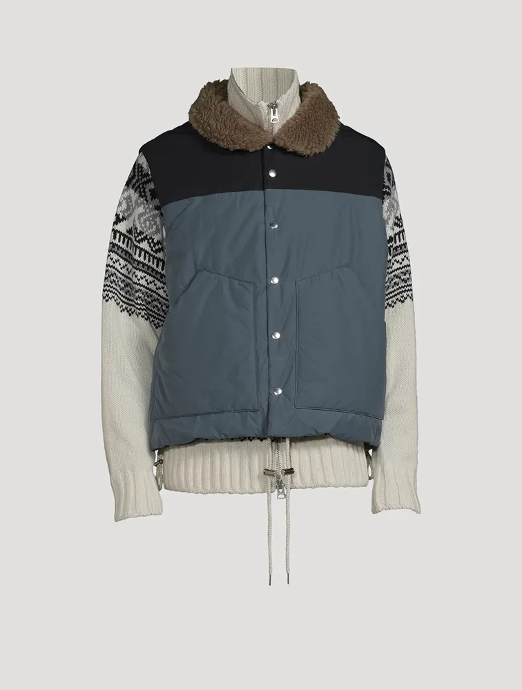 Wool And Nylon Padded Knit Jacket
