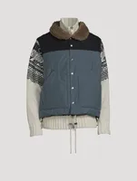 Wool And Nylon Padded Knit Jacket