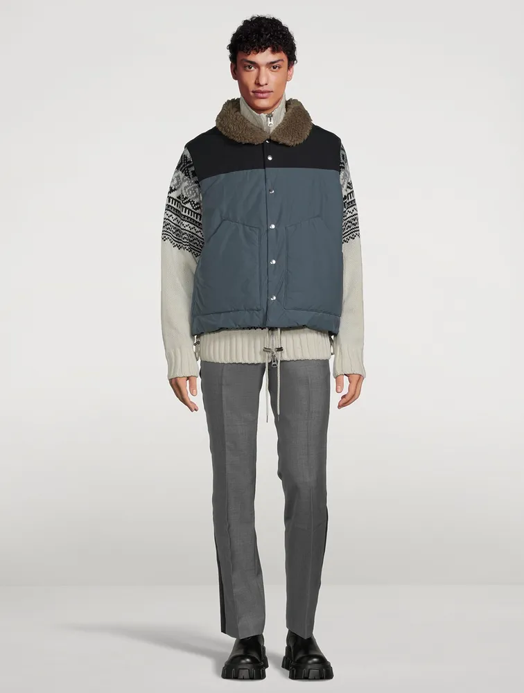 Wool And Nylon Padded Knit Jacket