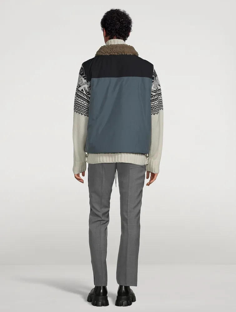 Wool And Nylon Padded Knit Jacket