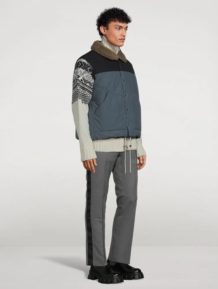 Wool And Nylon Padded Knit Jacket