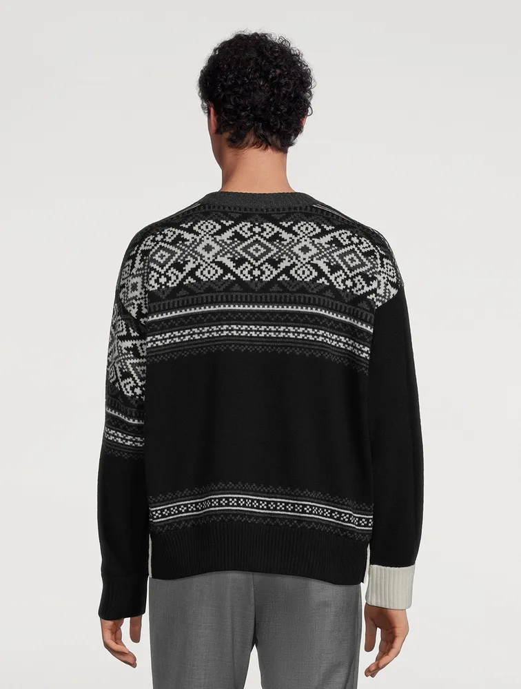 Wool Geometric Knit Sweater
