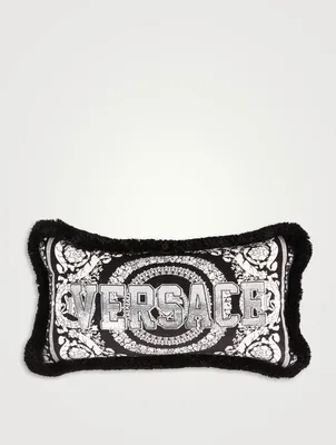 Barocco Foulard Logo Velvet Pillow