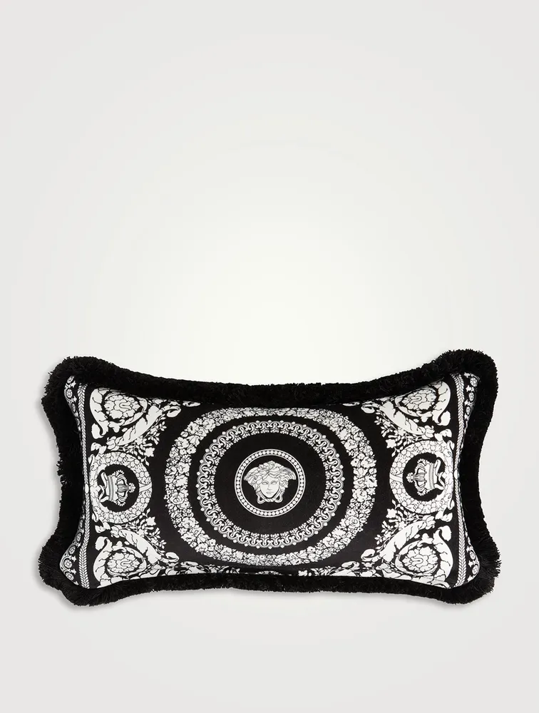 Barocco Foulard Logo Velvet Pillow