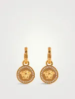 Greca And Medusa Drop Earrings With Crystals