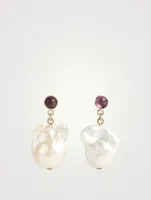 Darcey Pearl Earrings With Amethyst