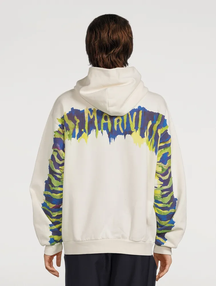 Cotton Hoodie With Back Graphic Logo