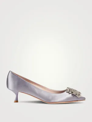 RV Bouquet Strass Pearl Buckle Satin Pumps