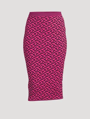 La Greca Knit Pencil Skirt