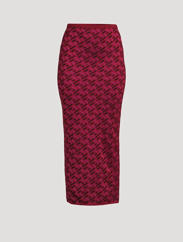 La Greca Jacquard Pencil Skirt