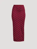 La Greca Jacquard Pencil Skirt