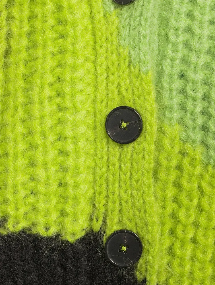 Colourblock Mohair Cardigan