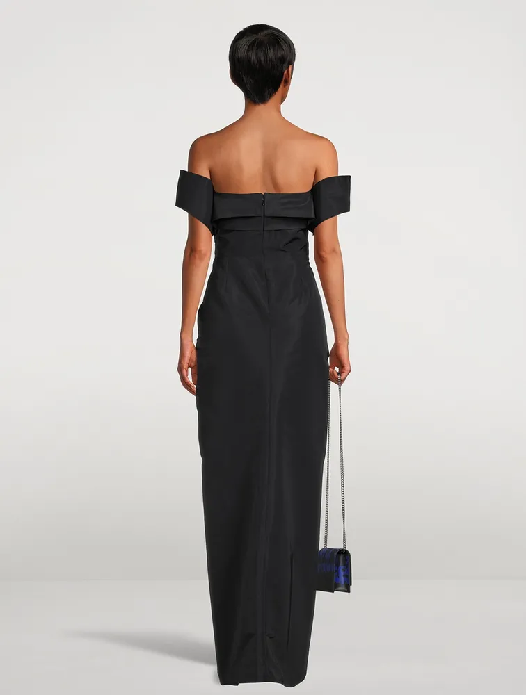 Strapless Gathered Column Gown