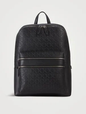 Gancini Embossed Leather Backpack