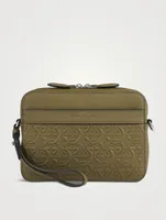 Gancini Embossed Leather Camera Bag