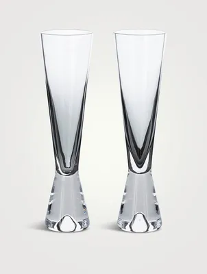 Set Of Two Tank Champagne Glasses
