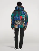 Khrisman Down Puffer Jacket Camo Check Print
