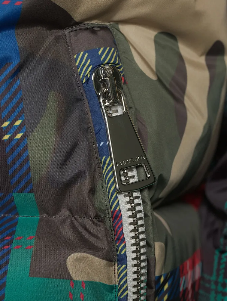 Khrisman Down Puffer Jacket Camo Check Print