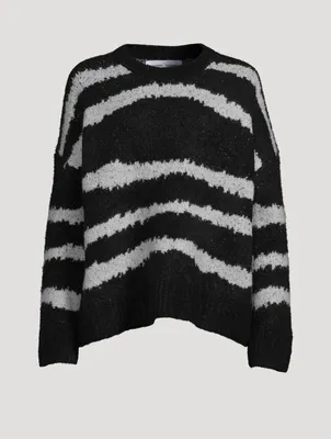 Mila Zebra Jacquard Alpaca-Blend Sweater