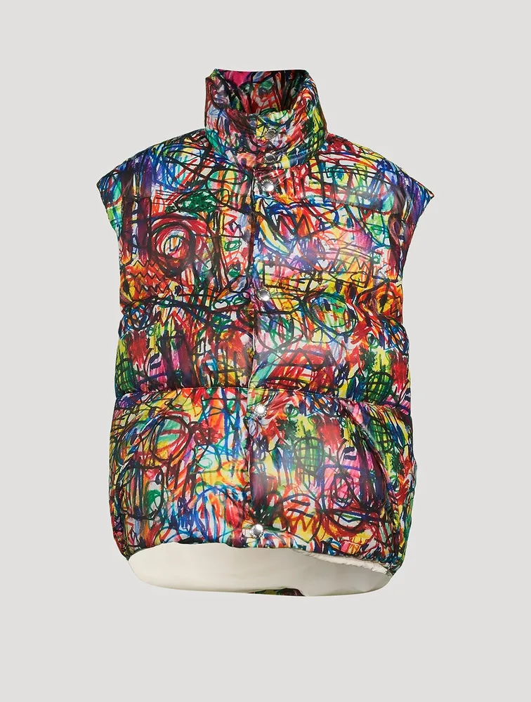 Kids Graffiti Crayon Down Puffer Vest