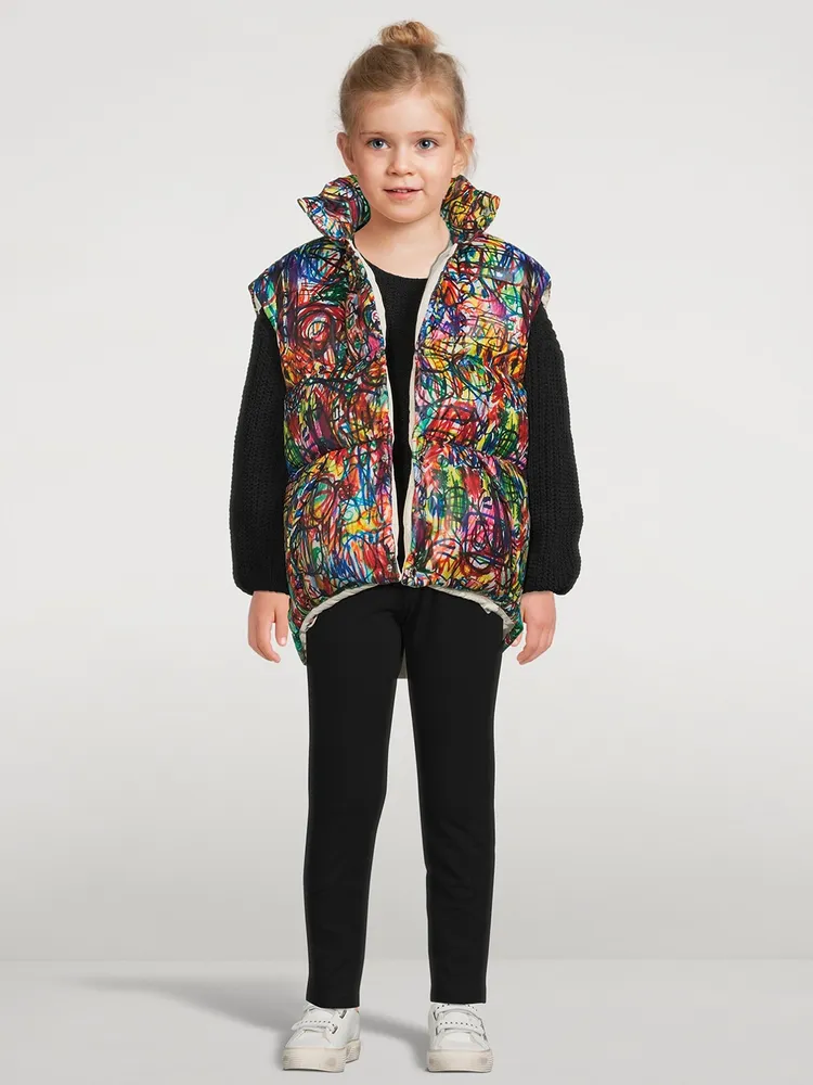 Kids Graffiti Crayon Down Puffer Vest