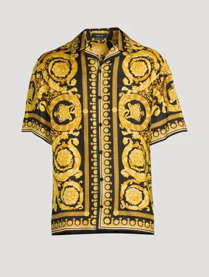 Barocco Silk Short-Sleeve Shirt