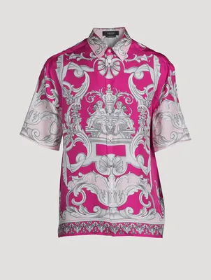 Baroque Silk Short-Sleeve Shirt