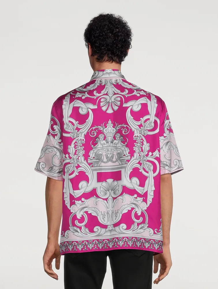 Baroque Silk Short-Sleeve Shirt