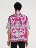 Baroque Silk Short-Sleeve Shirt