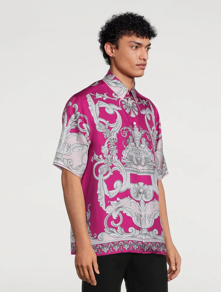 Baroque Silk Short-Sleeve Shirt