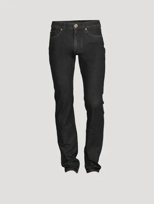 Cotton Slim-Fit Jeans With Medusa Pocket