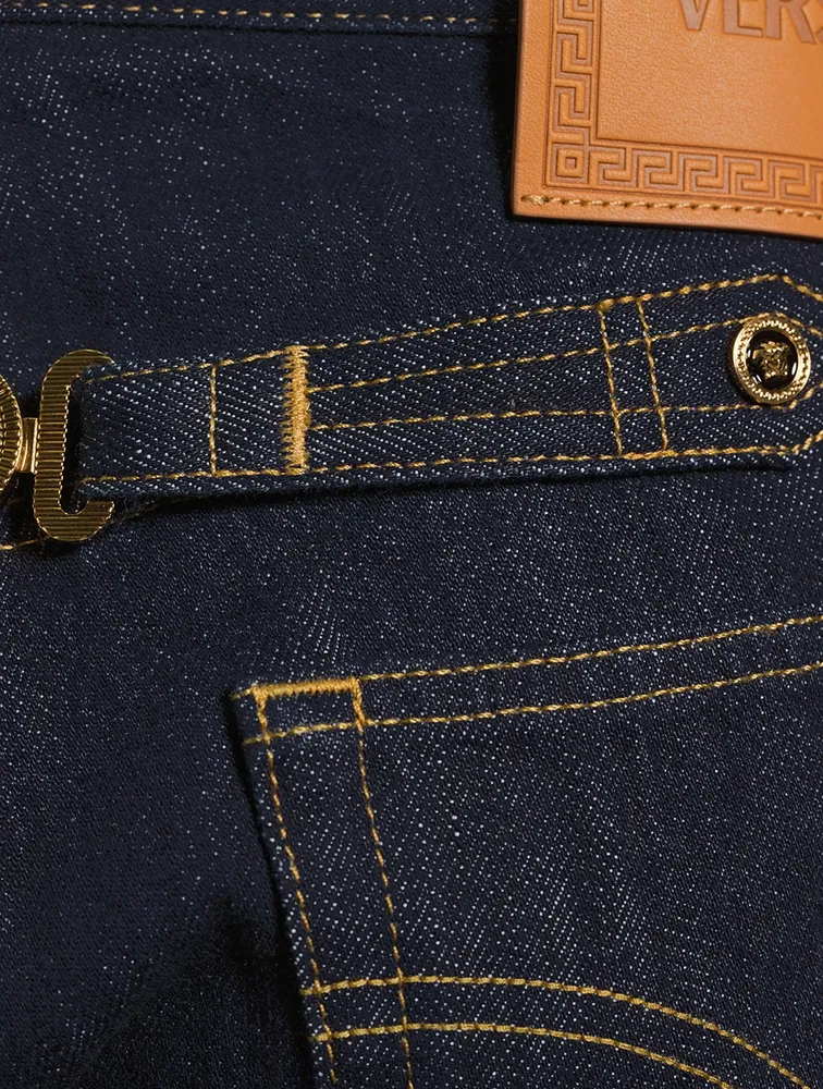 Cotton Jeans With Buckle