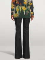 Silk Crêpe Tunic Blouse with Flowers at Home Print