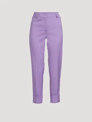 Cotton Silk Double-Face Trousers