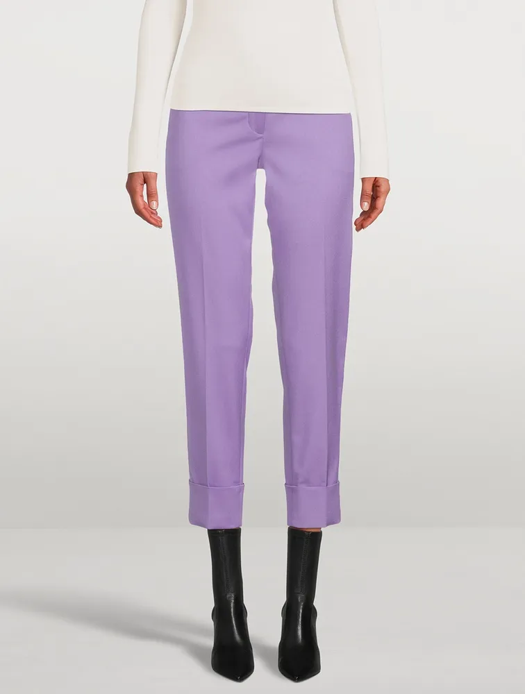 Cotton Silk Double-Face Trousers