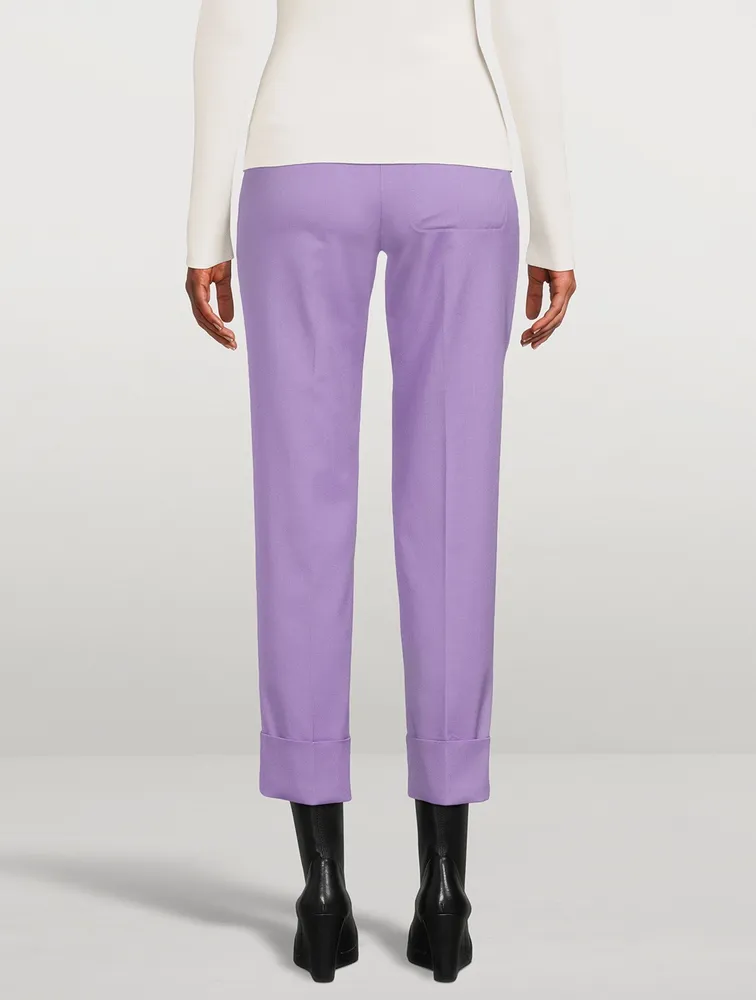 Cotton Silk Double-Face Trousers