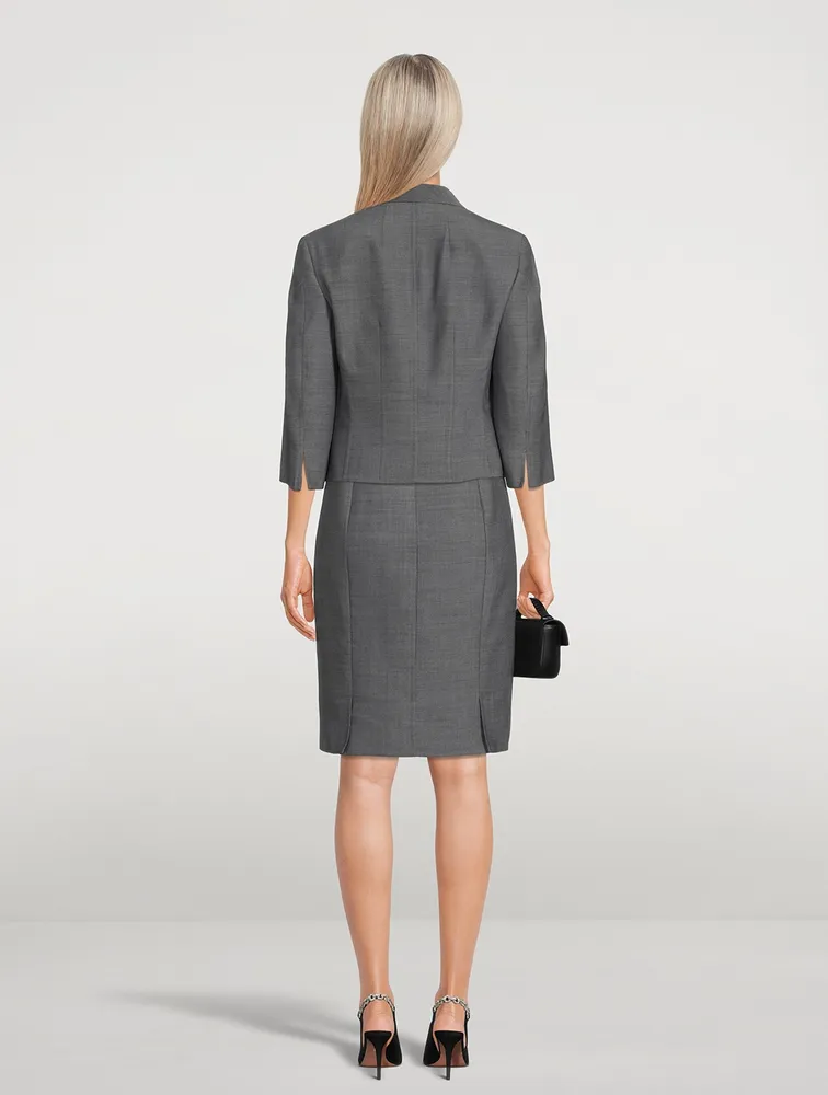 Double-Face Wool-Blend Sheath Dress