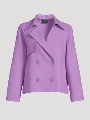 Mira Double-Breasted Wool Trench Coat