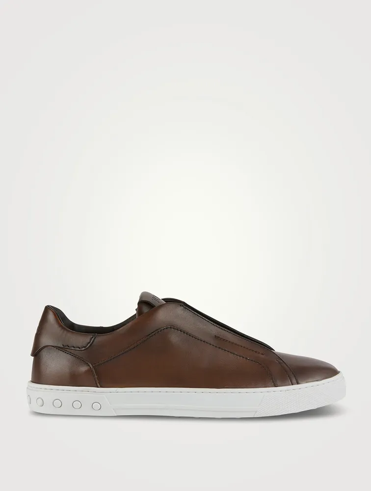 Leather Slip-On Sneakers