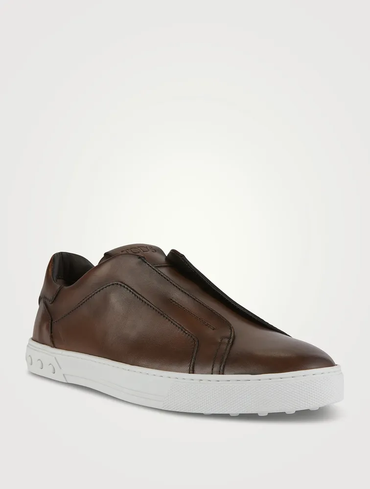 Leather Slip-On Sneakers