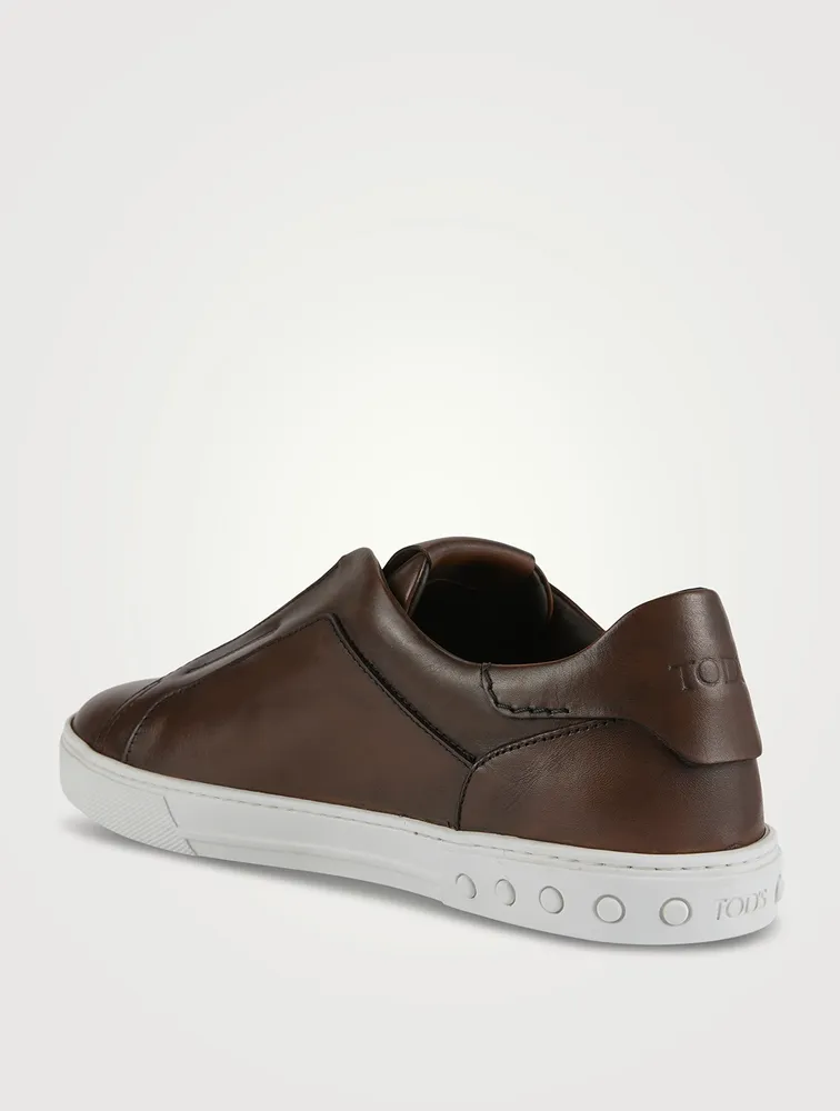 Leather Slip-On Sneakers