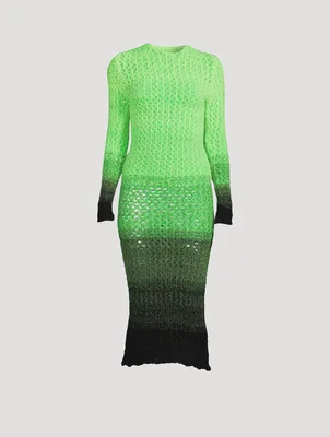 Mohair-Blend Open-Knit Midi Dress
