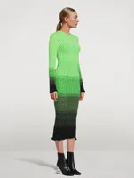 Mohair-Blend Open-Knit Midi Dress