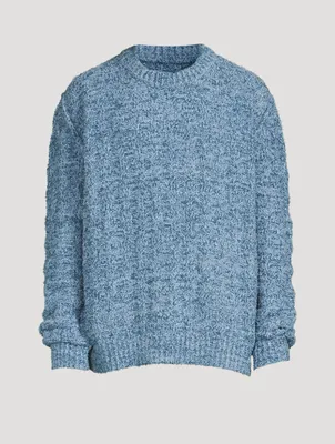 Cotton-Blend Knit Oversized Sweater
