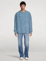 Cotton-Blend Knit Oversized Sweater