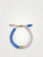 Beaded Bracelet With Half And Half, Pink And Lavender Moonstone And 14K Yellow Gold