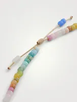 Beaded Necklace Necklace Pastel Rainbow Gemstones And 14K Yellow Gold